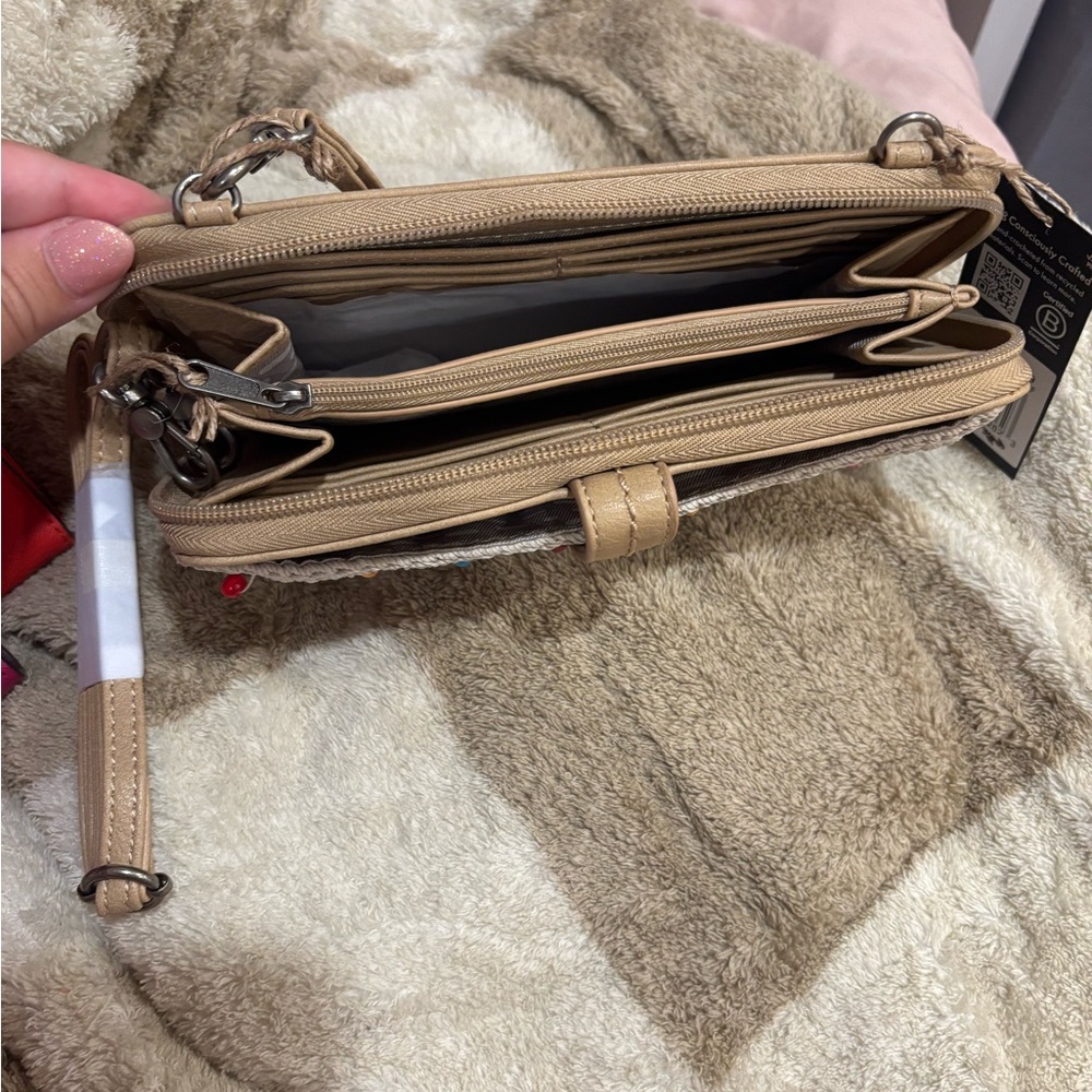 Saks Potts Beige Wristlet Wallet